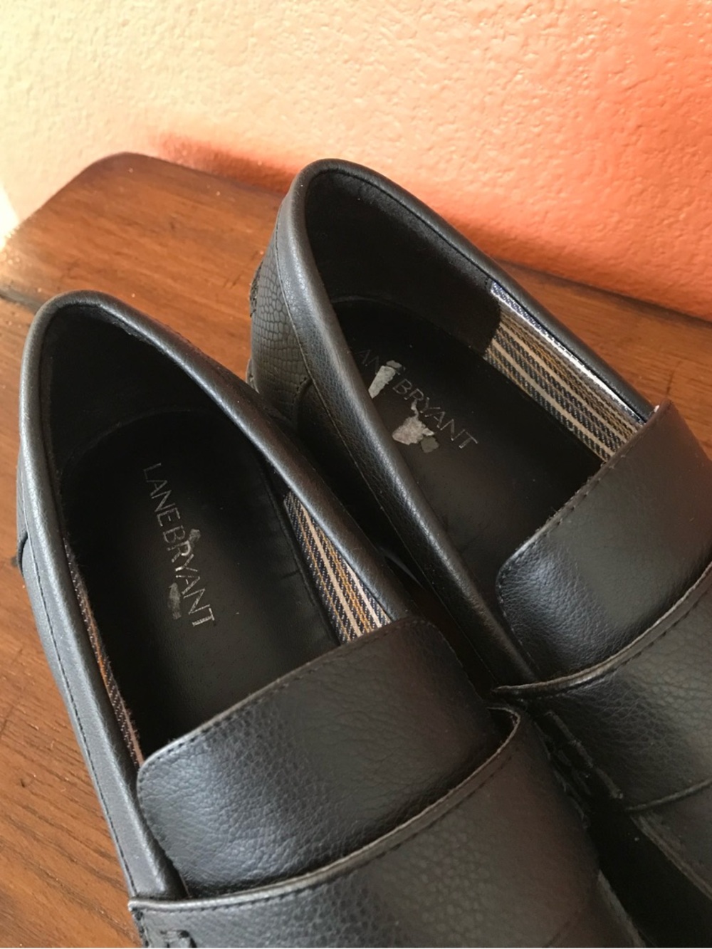 Lane Bryant Women’s 9W Black Lug-Sole Chunky Penny Strap Loafers Shoes in EUC - Picture 12 of 15